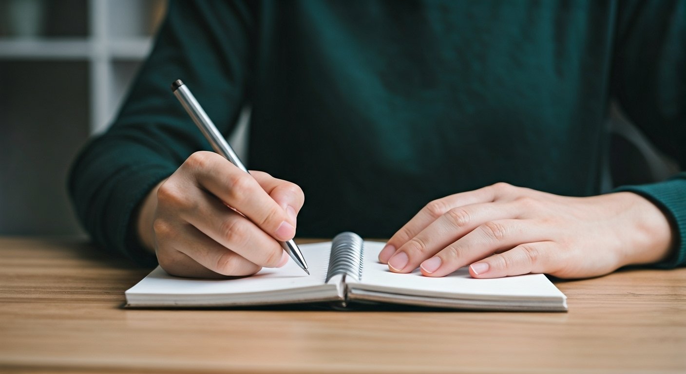 A man writing