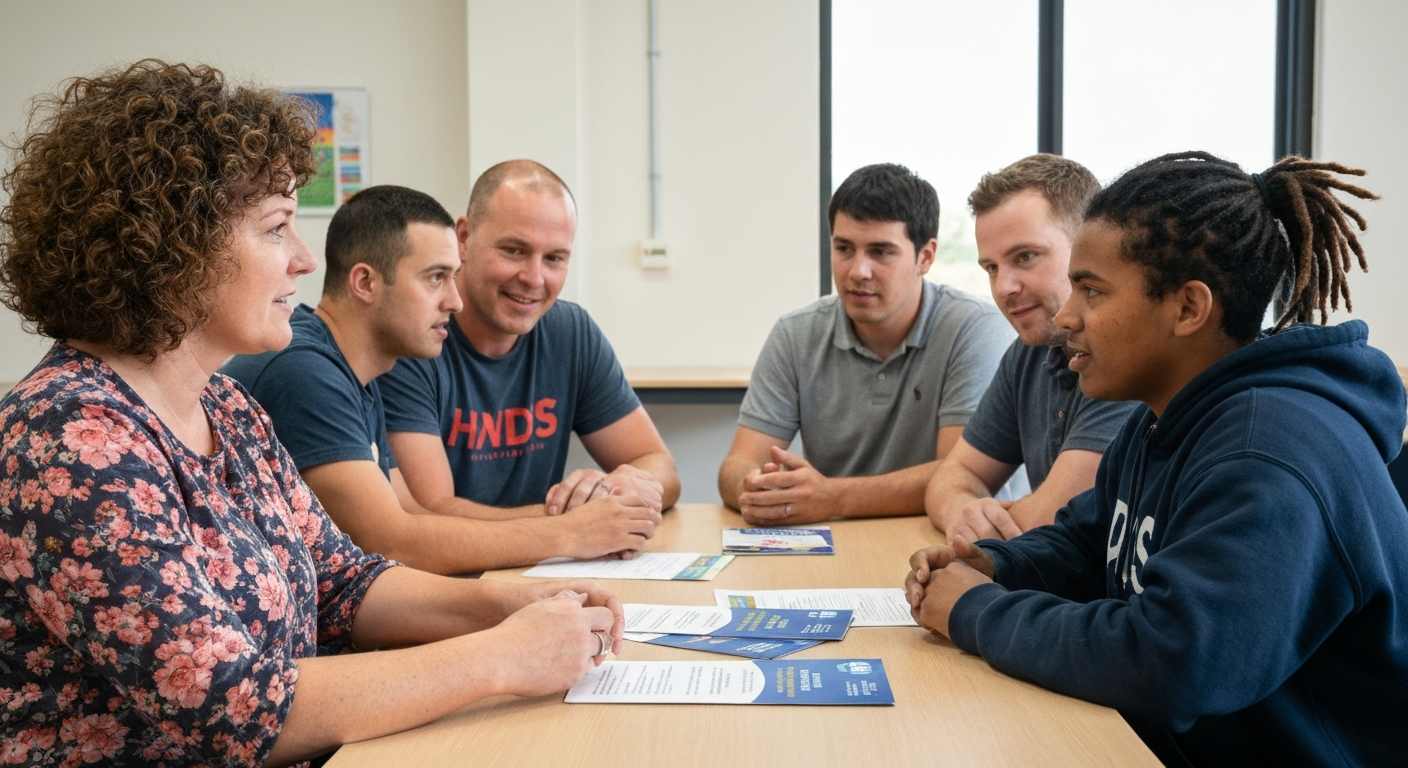 NDIS personnel discussing about something.